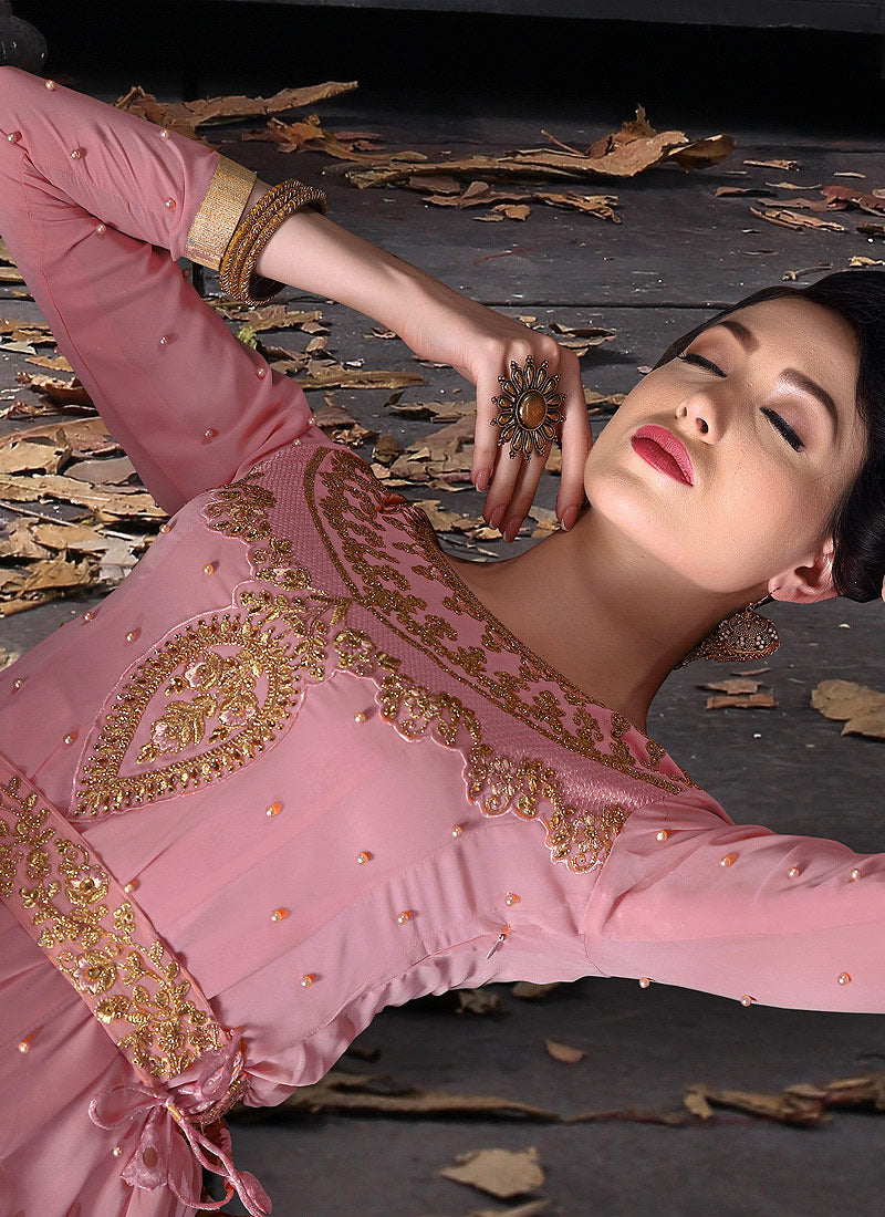 Slit Style Anarkali Pants Suit