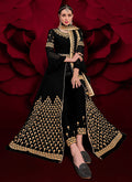 Black Golden Anarkali Pant Suit In usa