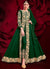 Dark Green Golden Embroidered Slit Style Anarkali Pant Suit