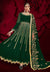 Green Golden Mirror Work Flared Anarkali Pant Suit