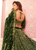 Green Golden Lehenga Choli In canada