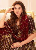 Maroon Golden Sequence Lehenga Choli In uk