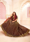 Maroon Golden Lehenga Choli In usa