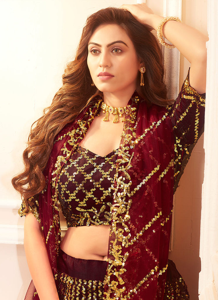 Maroon Lehenga Choli