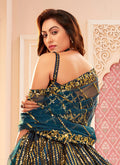 Turquoise Golden Lehenga Choli