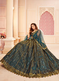 Turquoise Golden Lehenga Choli