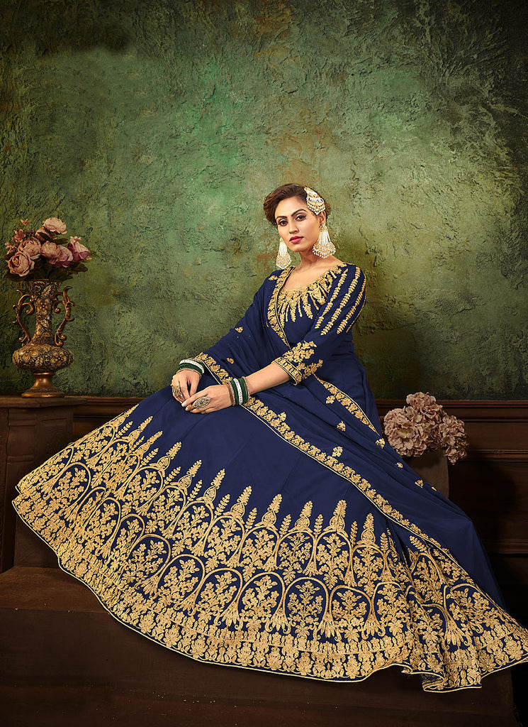 Navy Blue Anarkali Suit In usa uk canada