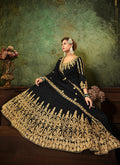 Black Zari Embroidered Designer Anarkali Suit