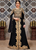 Indian Suits - Black Golden Afghan Dress