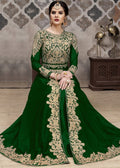 Indian Clothes - Green Golden Afghan Dress