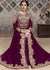 Indian Clothes - Plum Purple Golden Afghan Dress