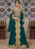 Dark Green Golden Afghan Dress