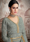 Indian Suits - Dusky Grey Anarkali Suit