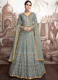 Grey Designer Anarkali Suit