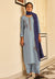 Blue Two Tone Embroidered Pakistani Pant Suit