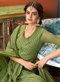 Indian Clothes - Light Green Lucknowi Palazzo Suit