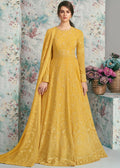 Yellow Lucknowi Anarkali Suit