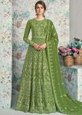 Green Lucknowi Anarkali Suit