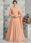 Peach Lucknowi Anarkali Suit