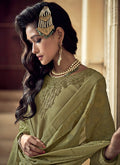 Indian Clothes - Light Green Embroidered Designer Sharara Suit