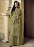 Light Green Embroidered Sharara Suit