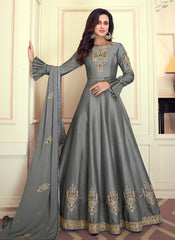 Deep Grey Anarkali Suit