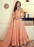 Peach Golden Anarkali Suit 