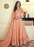 Peach Golden Anarkali Suit 