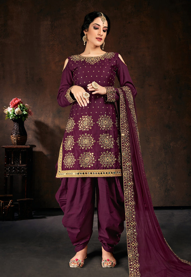 Magenta punjabi suit on sale