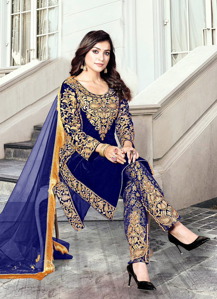 Blue Pant Suit In usa uk canada