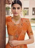 Orange Silk Saree In usa uk canada