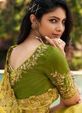 Yellow And Green Indian Silk Saree In Usa
