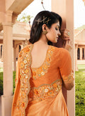 Orange Embroidered Indian Silk Saree In New Zealand