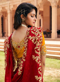 Red And Yellow  Indian Silk Saree In Canada