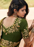 Olive Green Indian Silk Saree In Usa