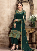 Dark Green embroidered Pant Style Suit In Canada