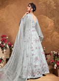 Grey With Pink Anarkali Suit In usa uk canada