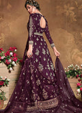 Wine Golden Anarkali Suit In usa uk canada
