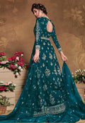 Turquoise Golden Anarkali Suit In usa uk canada