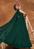 Dark Green Sequence Anarkali Suit In usa uk canada