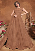 Bronze Sequence Embroidered Wedding Anarkali Suit