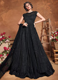 Black Sequence Embroidered Wedding Anarkali Suit