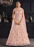 Blush Pink Floral Embroidered Indian Designer Anarkali