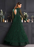 Deep Green Designer Anarkali In uk