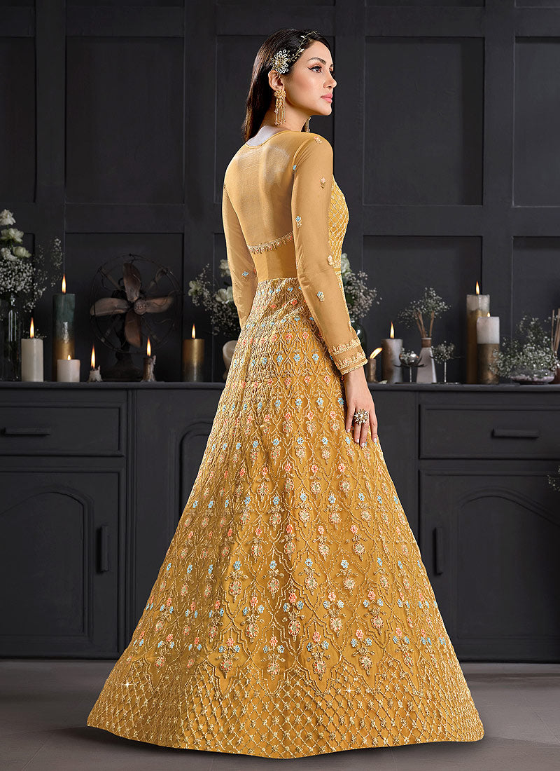 Yellow Designer Anarkali In canada