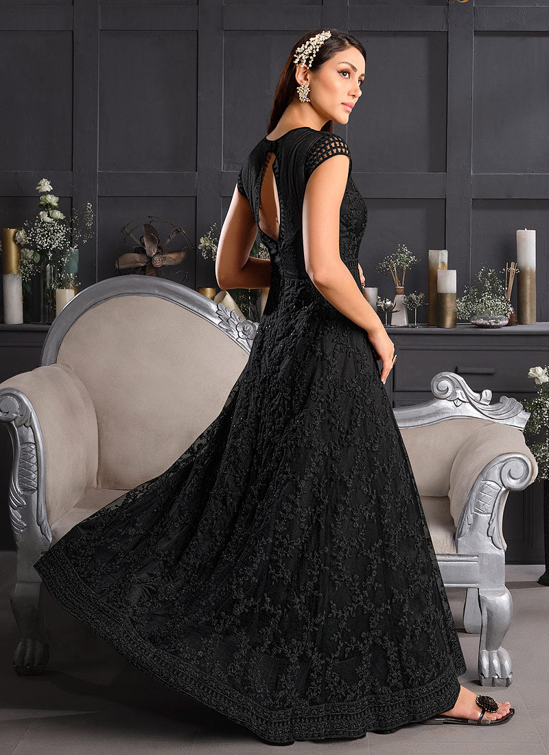 Black  Anarkali Pant Suit In usa