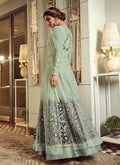 Mint Green And Gold Anarkali Gown In usa uk canada