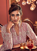 Indian Dresses - Dusky Pink Embroidered Palazzo Suit