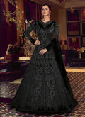 Black Embroidered Wedding Anarkali Gown