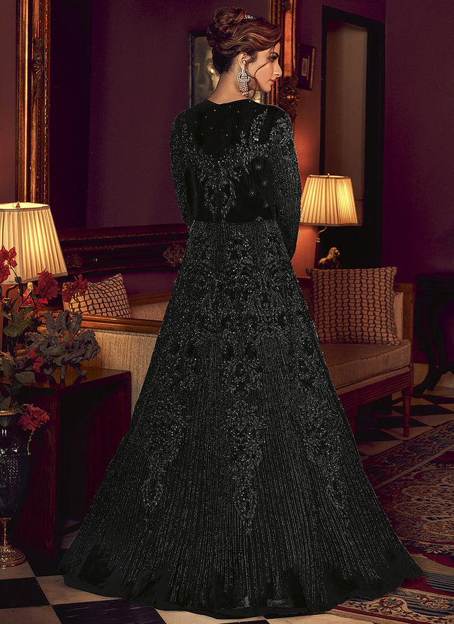 Buy Indian Black Sequence Embroidered Party Wear Anarkali Gown for Women  Online in USA, UK, Canada, Australia, Germany, New Zealand and Worldwide at  Best Price